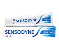 Sensodyne Lot de 3 tubes de pâte dentaire extra fraîche pour dents sensibles, 75 ml, pour un usage quotidien, spécialement formulée pour fournir un soulagement de 24 heures du lot de 3