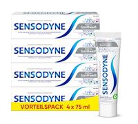 Sensodyne MultiCare Dentifrice blanc doux, 4 x 75 ml, dentifrice quotidien au fluor, pour les dents sensibles à la douleur