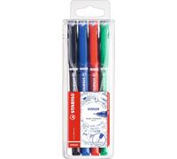 Sensor Felt Tip Pen - Pouch X 4 Felt-Tip Pens - 0.3 Mm Tip - Black/Blue/Red/Green