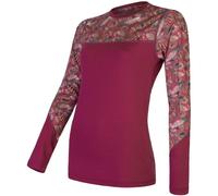 T-shirt femme Sensor Merino Impress, dl.rukáv Taille: S / Couleur: rose