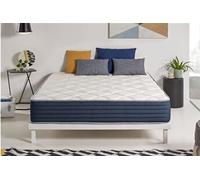 Sensoria 140x190 cm - Mousse à mémoire de forme HR - Soutien Blue Latex - Très Epais 25 cm, 7 Zones, Antibactérien - Réversible été, hiver