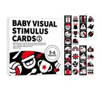 Sensoriel pour les bébés | Jeu de cartes d'activités en noir pour bébés | Carte éducative interactive de stimulation visuelle pour garçons et filles de 1 à 3 ans