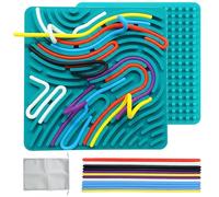 Sensorik Tableau d'activité sensoriel double face pour enfants de 3 ans et plus et adultes pour calmer, anxiété, TDAH et autisme, sac de voyage et 15 cordons (vert)