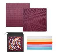 Sensory Activity Board,Planche Sensorielle Double Face,Planche D'activité Sensorielle en Silicone avec Sac de Voyage et 20 Cordes pour TDAH Anti-Stress Anxiété Autisme Enfants De 3 Ans Et Adultes