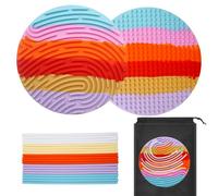 Sensory Activity Board Planche Sensorielle Silicone Double Face Sensory Board Silicone Fidget Toys avec 20 Cordes et Sac de Voyage pour Enfants De 3+ Soulager Le Stress Anti-Anxiété TDAH et Autisme