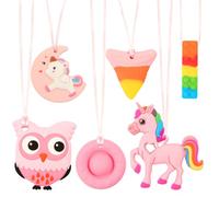 Sensory Chew Lot de 6 colliers sensoriels pour autisme, jouets à mâcher pour enfants autistes, ADHD, sûrs, durables et faciles à nettoyer, pour enfants sensoriels (rouge)