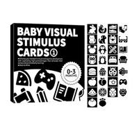 Sensory Flash Cards, Visual Stimulation Cards Set, Black and White High Contrast Educational Learning Toy, Cognitive Development Card for Early Brain Growth Use, Learning Aid