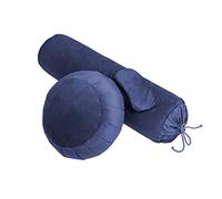 Sensory Owl Kit Yoga Coussin Bolster De Yoga Coussin Zafu Coussin pour Les Yeux Garnissage au Sarrasin Graines De Lin Set De Méditation Accessoires Yoga Velours Bleu Marine