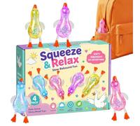Sensory Squeeze Toy - Glitter Stress Relief Set, Stretchy Duck Balls with Elastic Comfort Texture for and Focus Support, Desk Office School Classroom Study Work Travel Portable