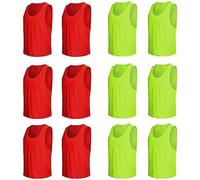 Senston Chasuble 12 pièces entraînement Basket Baseball | Nylon mesh couleurs vives, confortable facile mettre décoller, léger transporter, plusieurs tailles, basket & baseball