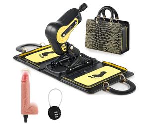 SENSUA Machine à Sexe Va et Vient Automatique en Forme de Sac à Main Portable avec Vibration Gode pour Massage Vaginal Anal Masturbation pour Femmes Hommes Couples, Noir