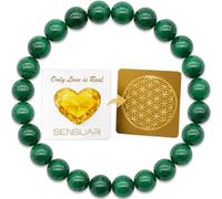 SENSUARI Bracelet Malachite en Pierres Naturelles Rondes 8mm | Lâcher-prise, Transformation, Équilibre émotionnel | Fleur de Vie incluse | Guide Pratique & Méditation Offerts | Cadeau Bien-être