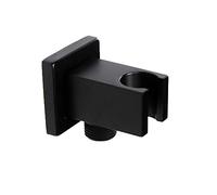 Sensun Support de pommeau de douche carré pour salle de bain avec sortie d'eau G1/2 raccord mural Coude d'alimentation Noir