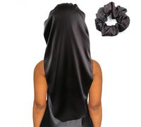sent hair Bonnet de nuit XXL en satin double couche, surdimensionné de 76,2 cm, pour tresses, cheveux longs, dreadlocks - Large bande élastique, noir