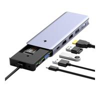 SENTANK Hub USB C 6 en 1 M.2 NVMe SSD avec HDMI 4K @ 60 Hz, 3 ports USB 3.0 10 Gbit/s et port de charge USB C PD 100 W compatible avec MacBook Pro/Air/Dell/Lenovo