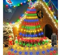 Sentasi Éclairage Extérieur de Noël, Guirlande Lumineuse de 3,5 m x 9, Éclairage de sapin de Noël à 350 LED avec Étoiles, 8 Modes, Guirlande Lumineuse Étanche IP44