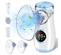 Sentasi Inhalateur Nébuliseur pour Adultes et Enfants, Ultrasonic Inhalateur Vapeur à affichage numérique LED électriques Aerosol avec Embout et Masque,Nebulisateur Bebe pour des Maladies (bleu)