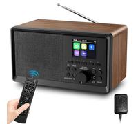Sentasi Radio Dab, Dab Plus Numérique Rechargeable avec Bluetooth 5.0, FM Vintage Radio Cuisine ave ctelecommande écran LCD Couleur 2.4, Connexion MicroSD/TF/AUX，RéveilDouble, Minuterie de Veille bois