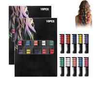 Sentdream Peignes à craie pour cheveux festifs et amusants pour filles, 10 colorations capillaires temporaires lavables, maquillage pour une journée folle, une fête d'anniversaire (2set)
