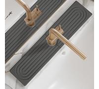 Sentechx Tapis de vidange pour Robinet, Protection Contre Les éclaboussures en Pierre de séchage pour évier, Plateau d'évier en Pierre de séchage Rapide à Base de diatomite (Gris foncé, 60x10cm)