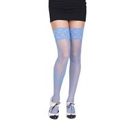 SENTELEGRI Bas auto-fixants transparents 20 deniers avec élasthanne et dentelle, 17 couleurs, Tailles S-XL…, XL