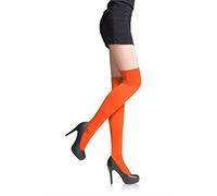 Sentelegri Chaussettes montantes au-dessus du genou pour femme 22 couleurs, Orange, taille unique
