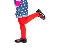 Sentelegri Collant uni opaque 40 deniers pour filles de 2 à 12 ans - 18 couleurs, Rouge, 9-10 ans