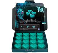 Senteur Sauvage Fondant Parfumé pour Bruleur Fondant, 16 x 5g Tartelette en Forme de Coeur, en Cire de Soja Vegan, Parfait comme Parfum Maison, Cadeau Femme, Cadeau Cremaillere