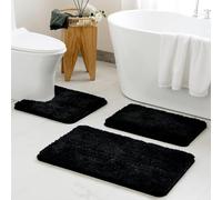Sentidos Tapis de Bain Antidérapant, Doux, Absorbant, Lavable en Machine, Idéal pour Baignoire, Douche et Cuisine, 60x100 cm - Noir