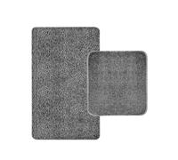 Sentidos Tapis de Bain antidérapant et Doux, Absorbant l'eau, Lavable en Machine, pour Douche, 60 x 100 cm et 50 x 50 cm, Gris