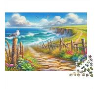 Sentier Côtier Puzzle 1000 Pièces Papier pour Adultes Paysage Marin Relaxant Jeu de Puzzle 1000 Pièces Décoration Cadeau Famille 70x50cm/1000pcs