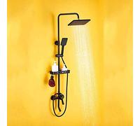 Sentier de Douche européen entièrement cuivre Robinet Mural Baignier Baigne Bouchet Noir pressurisé Grand buse 3 Fichier Facile à Installer Beautiful Pratique