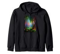 Sentier de la forêt colorée Arc-en-Ciel rêveur - Art numérique de l'IA Sweat à Capuche