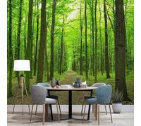 Sentier Forestier Vert Frais En Trois Dimensions Papier Peint 3D Installation Facile Intissé Tapisserie Bureau Salon Canapé Chambre Décoration Murale-200cm×140cm