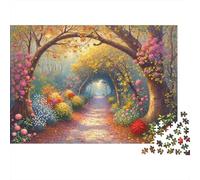 Sentier Jardin d'automne 1000 Pièces Sentier forêt Automne Puzzle en Carton Épais Ultra Difficile pour Adultes Couples Relaxation Mentale Pause Bureau Cadeau Très Bien Noté 38x26cm/1000pcs
