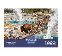 Sentier surélevé de la région des geysers de Yellowstone Puzzle en Bois Imperméable DIY Puzzles De 1000 Pièces pour Adultes Coloré Jeux Éducatifs
