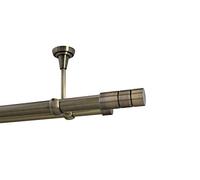 Sento 25/19mm Kit de Tringle a Rideau Metal Fixation au Plafond Laiton Antique 200 cm ILUSION