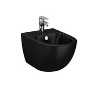 Sento bidet suspendu en céramique, fixations invisibles, arrivée d'eau interne, noir mat (RN020BL)