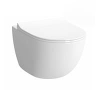 SENTO Cuvette compacte sans bride 49,5cm + abattant ultra-fin avec frein de chute (SentoCompactRimless)