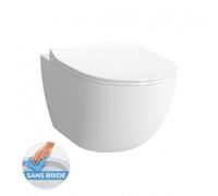 SENTO Cuvette RIM-EX (sans bride) et abattant ultra-fin avec frein de chute (7748B003-0075 + 120-003R009-lm)