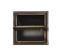 SENTO Porte-rouleau de papier toilette encastré en bronze huilé, support mural en métal robuste avec support de montage arrière, installation facile, bronze huilé