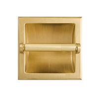 SENTO Support de Papier Toilette encastré Mural en Acier Inoxydable avec Support de Montage arrière, Installation Facile, métal Robuste, Laiton satiné