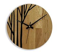 SENTOP Horloge Murale en Bois de Chêne - Décoration d'Intérieur Moderne - Laque Mat - 30 cm