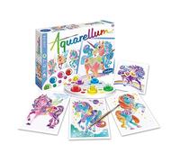 Sentosphère - Aquarellum Junior - LICORNES - Pour enfants dès 7 ans | Kit de peinture magique enfant - 4 tableaux cértis - 5 peintures pour créer des multiples nuances - Fabriqué en France - 6412
