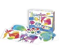 SENTOSPHERE Aquarellum Junior Poissons Kit de peinture aquarelle Enfants peinture