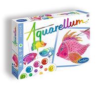 SentoSphère - AQUARELLUM JUNIOR - POISSONS - Kit peinture - Peinture Aquarellable Magique - A partir de 7 ans - fabriqué en France, Multicolore, Ensemble de 10 pièces