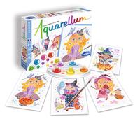 SentoSphère - Aquarellum Junior - Sorcieres - Kit de Peinture Magique Enfant - Activité créative avec 4 Tableaux cértis - 5 peintures pour créer des Nuances - Dès 6 Ans -Made in France - 6517