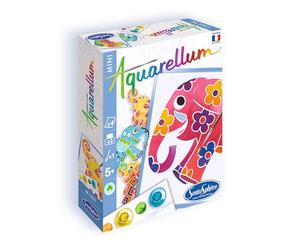 SentoSphère - AQUARELLUM MINI - ELEPHANTS 4 PLANCHES - Kit peinture - Peinture Aquarellable Magique - A partir de 5 ans - fabriqué en France, Ensemble de 8 pièces, Multicouleur