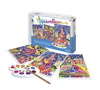 SentoSphère - AQUARELLUM - PARIS BY NIGHT - Kit peinture - Peinture Aquarellable Magique - A partir de 7 ans - fabriqué en France