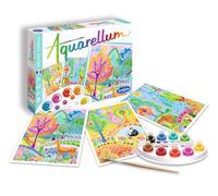 SentoSphère- Aquarellum - Paysages Oniriques - Kit peinture aquarelle - Activité créative avec 3 tableaux 32,5 x 25 cm - 9 peintures incluses - 7 à 99 ans - Fabriqué en France -6404